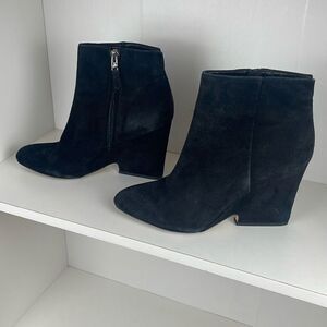 Sam Edelman Wilson Suede Ankle Boots 8.5 Black